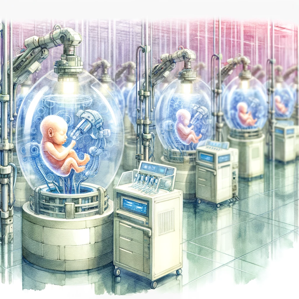 A depiction of how artificial wombs might change reproduction.