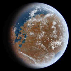 Ancient Mars with water.