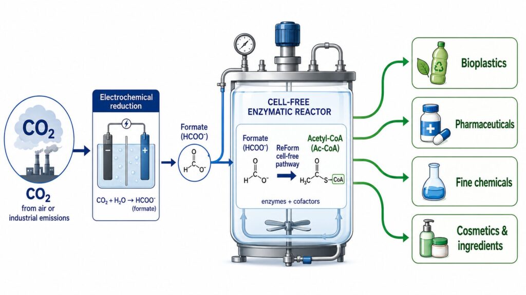 Using artificial metabolism to make carbon-based products from CO2