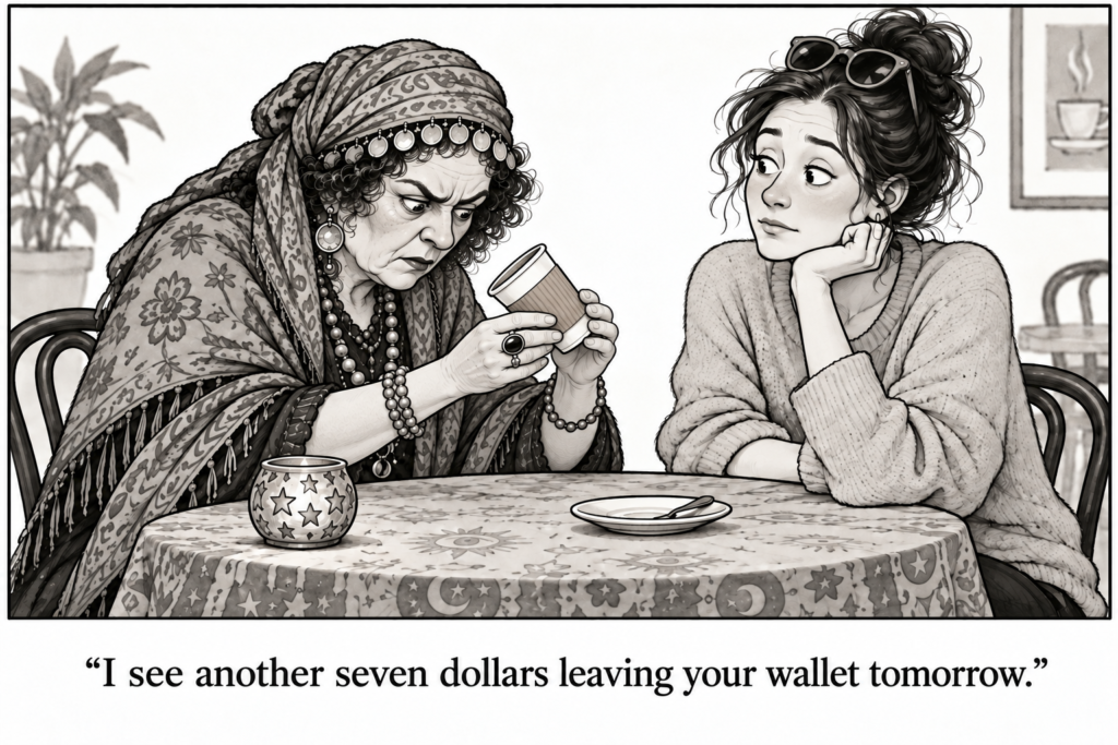 Cartoon about the biology of coffee
